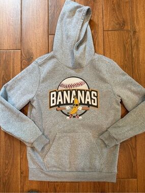 Savannah Bananas Graphic Baseball Hoodie - Gray / men’s small